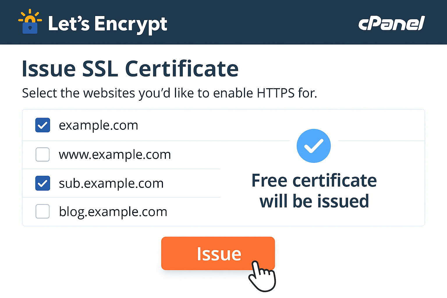 Поиск раздела SSL в cPanel